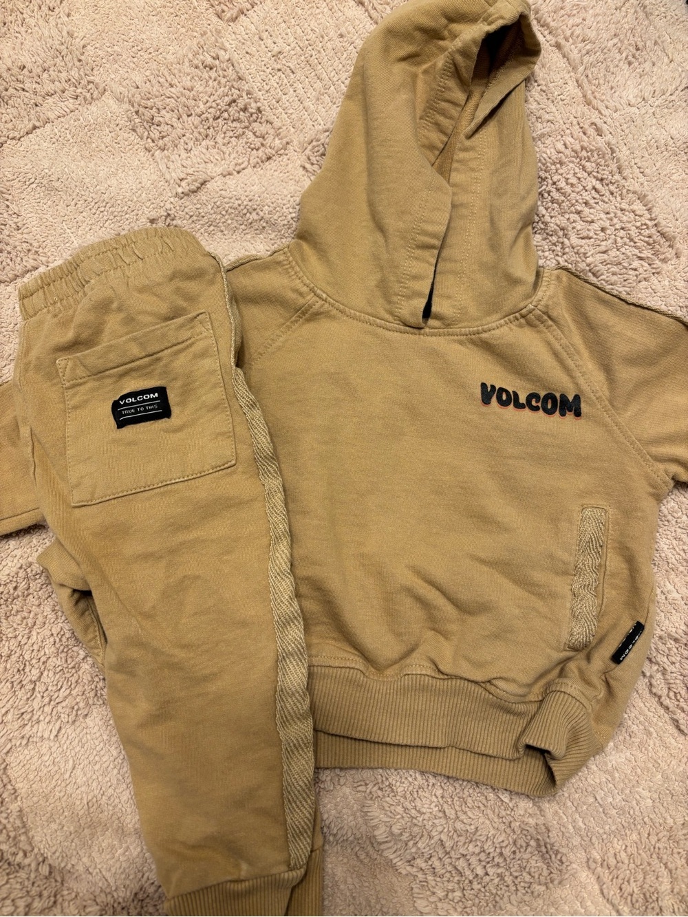 Volcom Kids Tan Hoodie & Joggers Set - Olive Tan